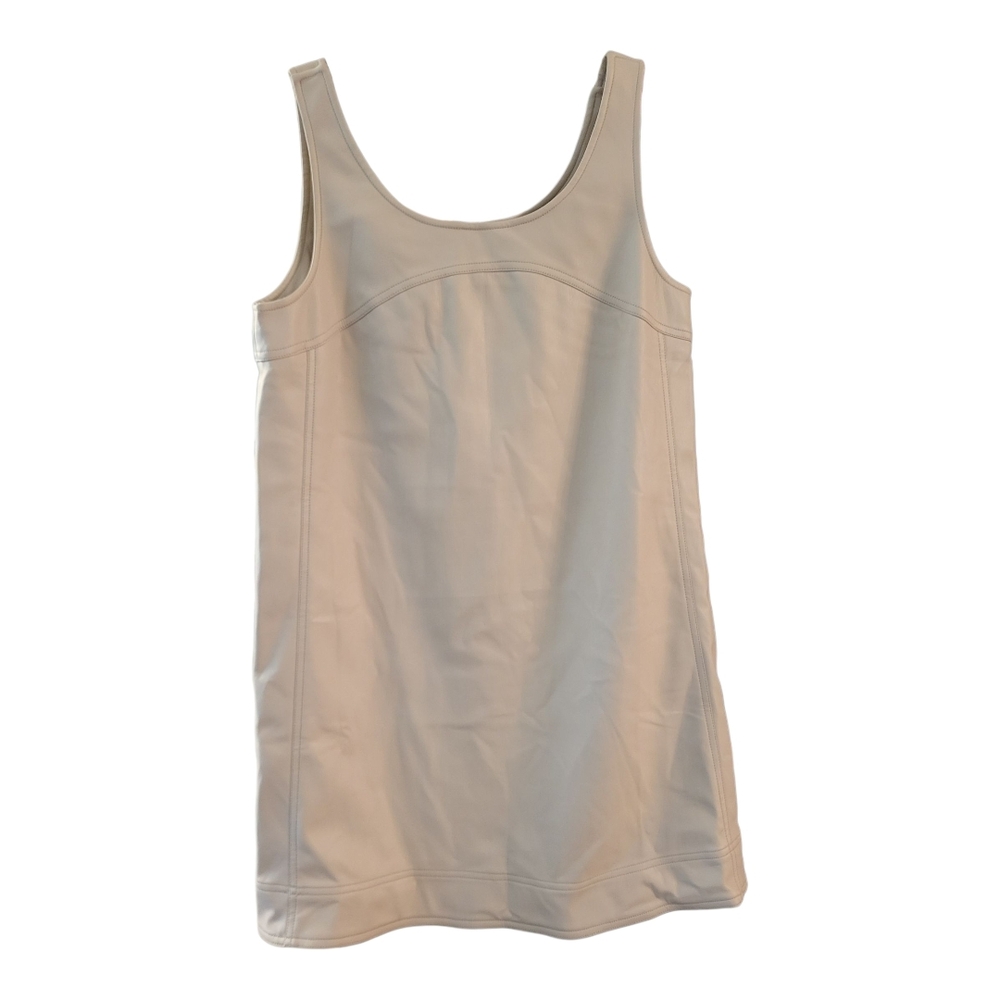 NWT Pilcro Anthropologie Vegan Leather Shift Mini Dress in Neutral-Size 6 - Picture 6 of 11